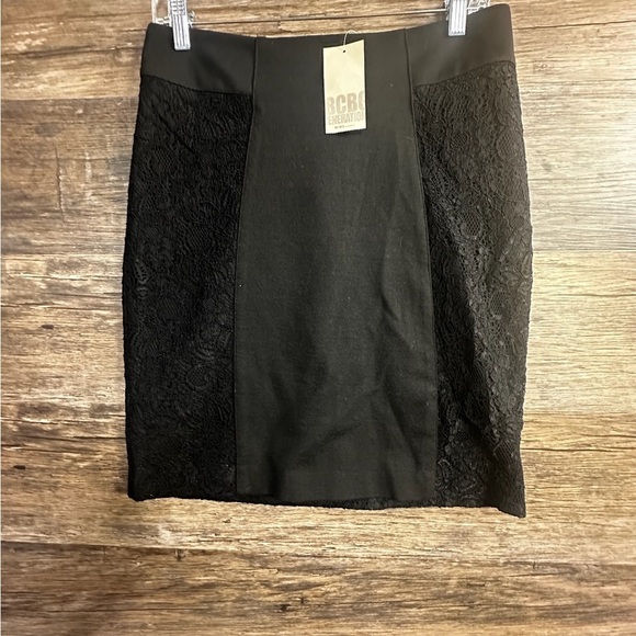 BCBG Black Lace Panel Pencil Skirt - Picture 1 of 8